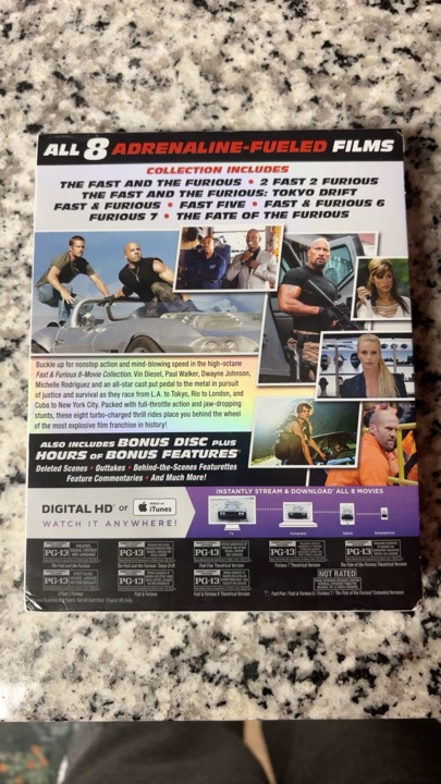 All 8 Fast & Furious Films Collection on Blu-ray