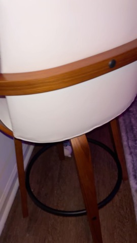 Stylish White Bar Stool with Wooden Legs